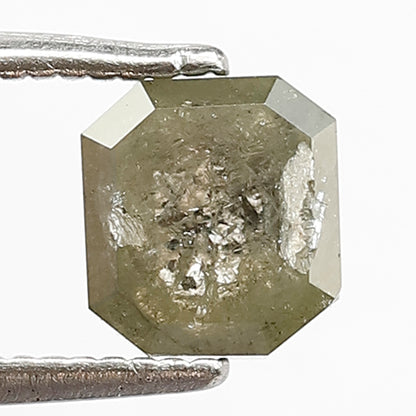 1.32 Ct Emerald Cut Rustic Diamond | Natural Greenish Conflict Free Loose Diamond for Ring