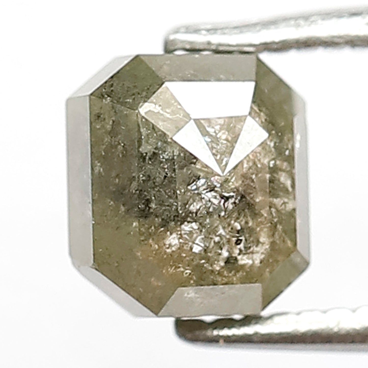 1.32 Ct Emerald Cut Rustic Diamond | Natural Greenish Conflict Free Loose Diamond for Ring