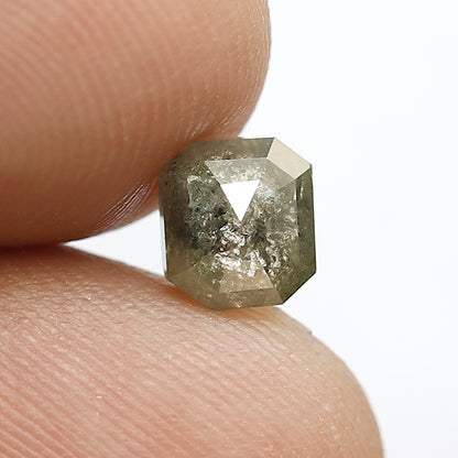 1.32 Ct Emerald Cut Rustic Diamond | Natural Greenish Conflict Free Loose Diamond for Ring