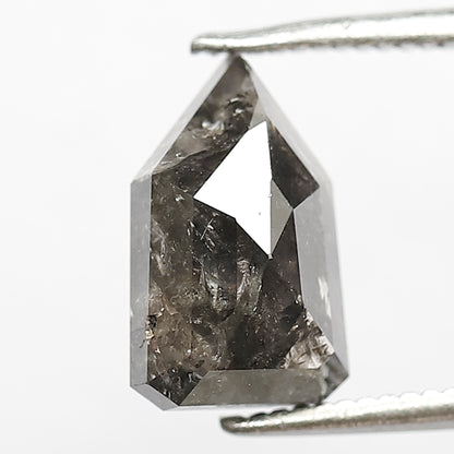 2.27 Ct Modified Cut Gray Black Salt & Pepper Diamond | Natural Loose Diamond for Custom Pendant