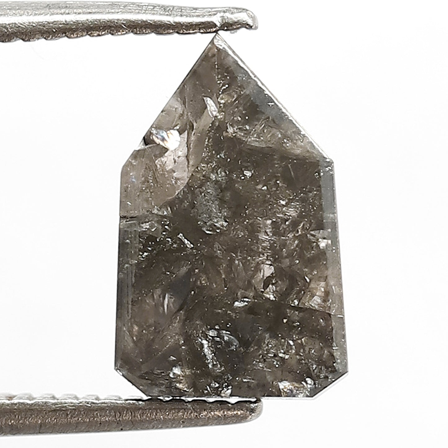 2.27 Ct Modified Cut Gray Black Salt & Pepper Diamond | Natural Loose Diamond for Custom Pendant