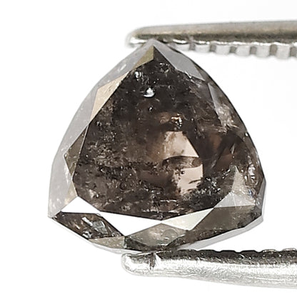 1.40 CT Natural Gray Black Diamond 6.8 mm Modified cut Salt and Pepper Loose Diamond