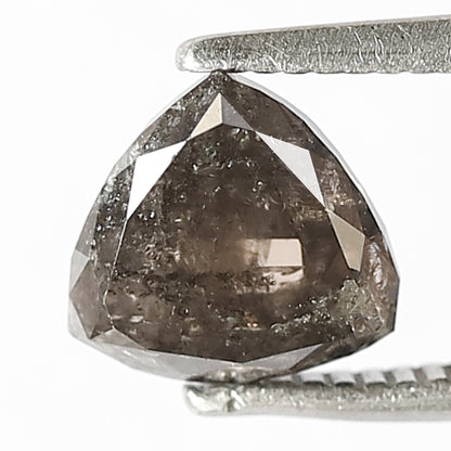 1.40 CT Natural Gray Black Diamond 6.8 mm Modified cut Salt and Pepper Loose Diamond