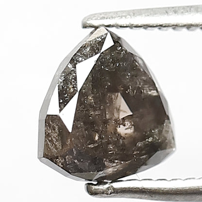 1.40 CT Natural Gray Black Diamond 6.8 mm Modified cut Salt and Pepper Loose Diamond