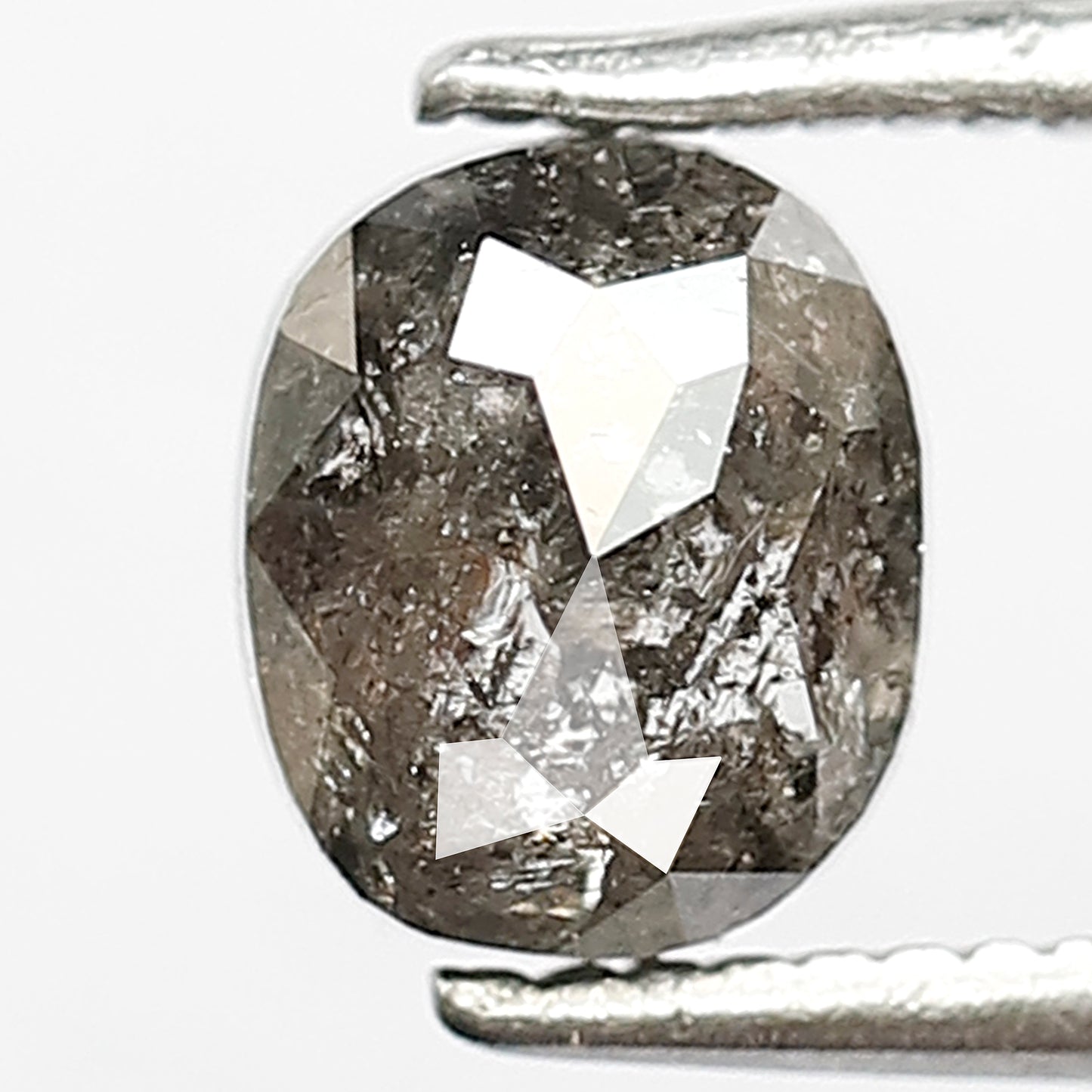 1.19 Ct Oval Shape Gray Black Salt & Pepper Diamond | Natural Conflict Free Loose Diamond for Jewelry