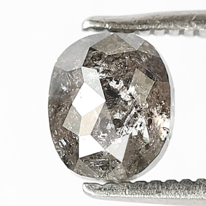 1.19 Ct Oval Shape Gray Black Salt & Pepper Diamond | Natural Conflict Free Loose Diamond for Jewelry