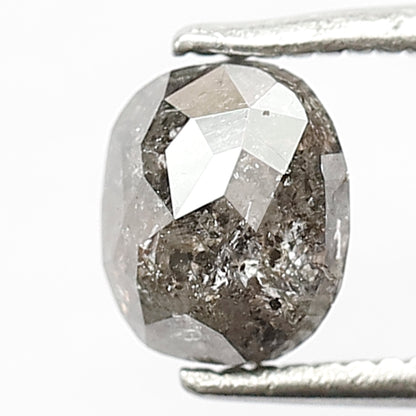 1.19 Ct Oval Shape Gray Black Salt & Pepper Diamond | Natural Conflict Free Loose Diamond for Jewelry