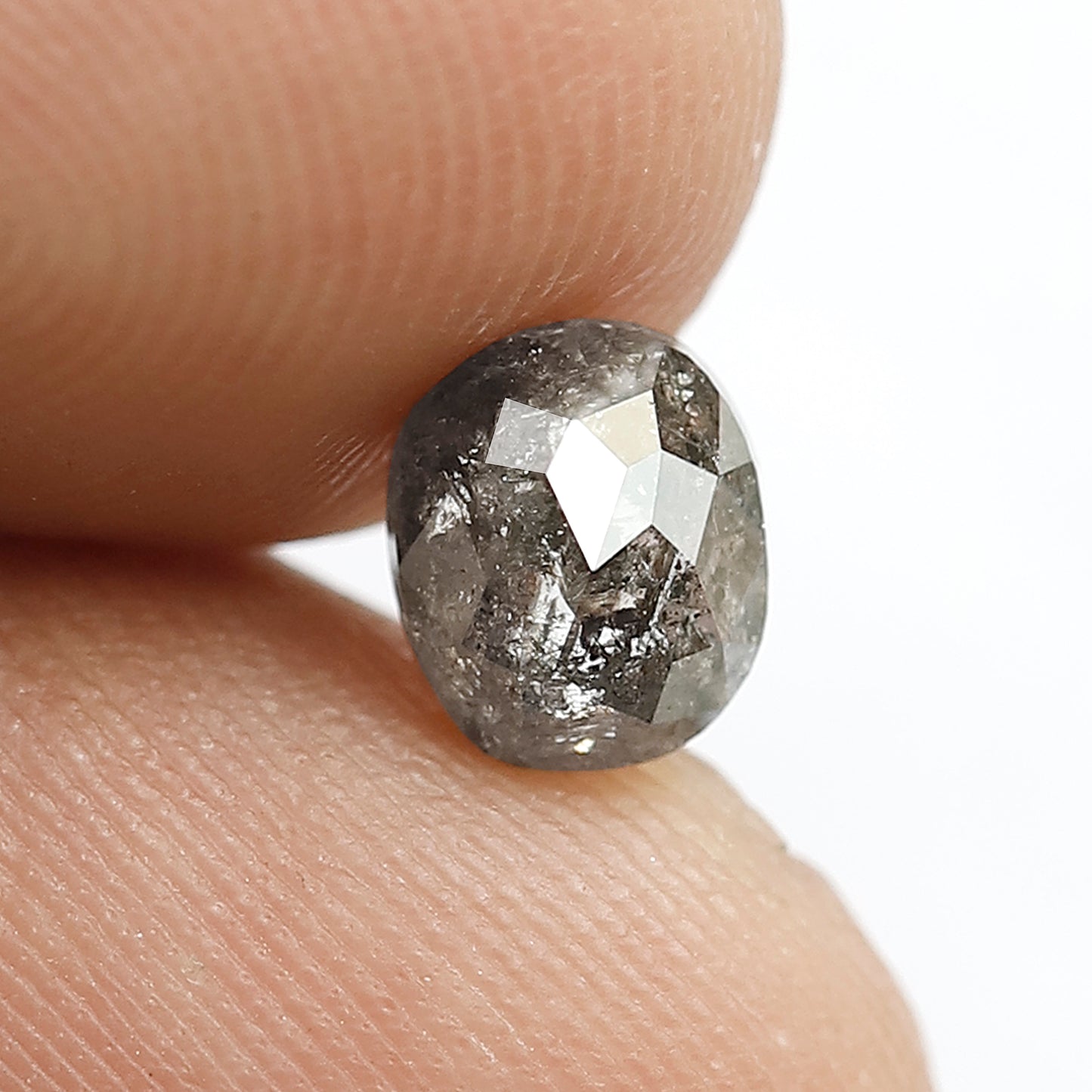 1.19 Ct Oval Shape Gray Black Salt & Pepper Diamond | Natural Conflict Free Loose Diamond for Jewelry