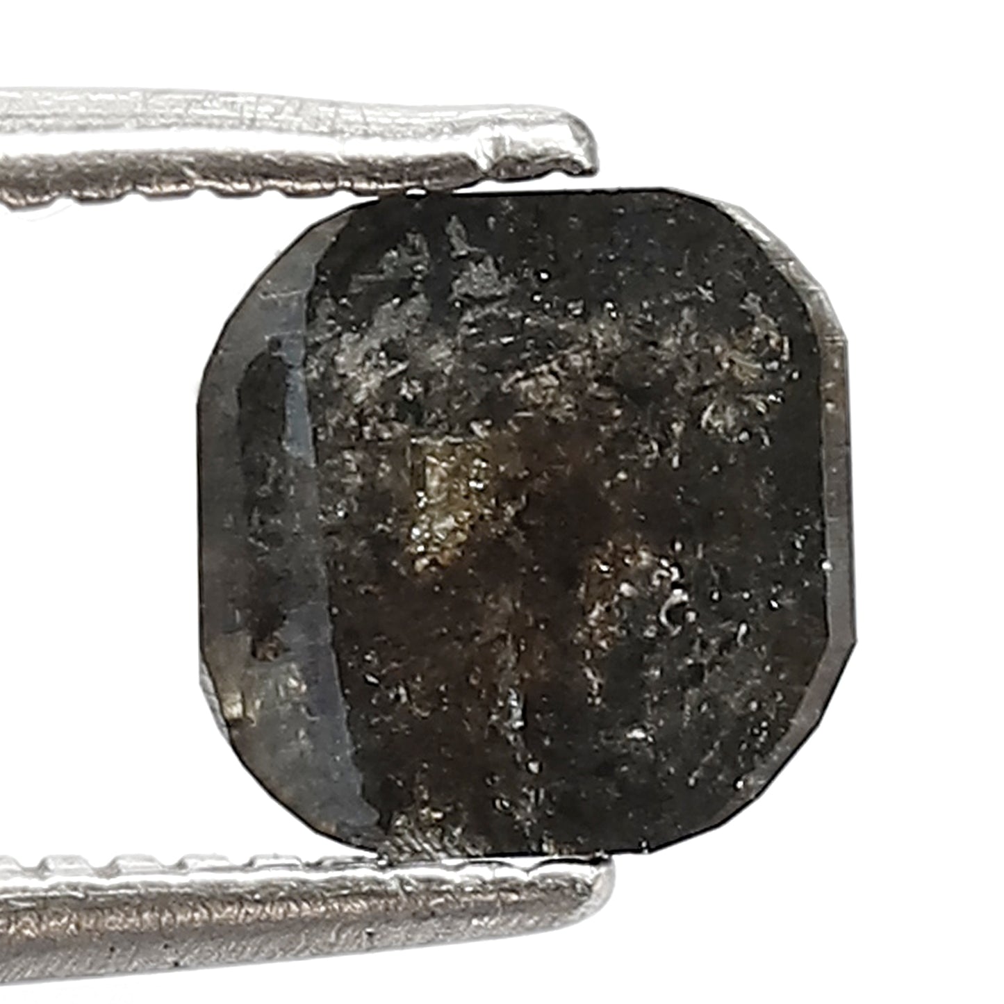 Natural 1.14 CT Cushion cut Diamond, 6 x 6 MM Gray Black Salt and Pepper Diamond