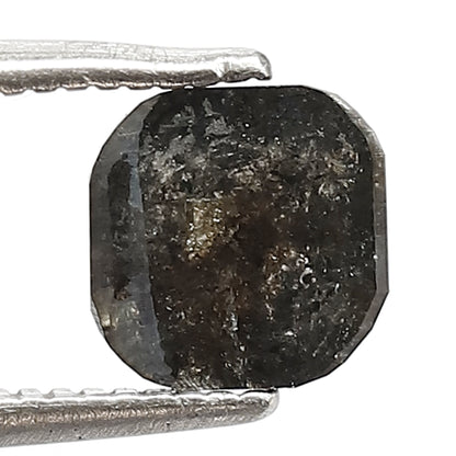 Natural 1.14 CT Cushion cut Diamond, 6 x 6 MM Gray Black Salt and Pepper Diamond
