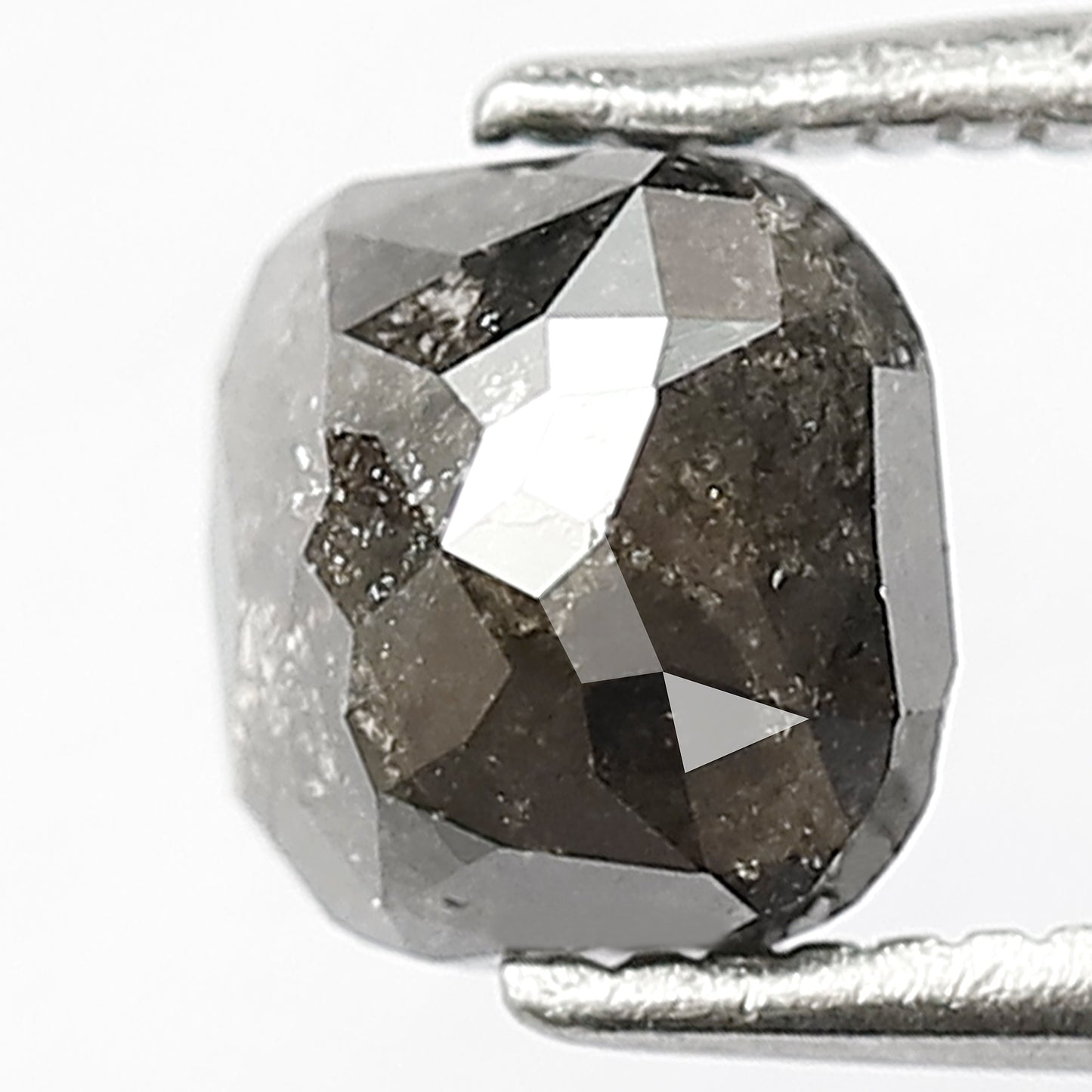 Natural 1.14 CT Cushion cut Diamond, 6 x 6 MM Gray Black Salt and Pepper Diamond