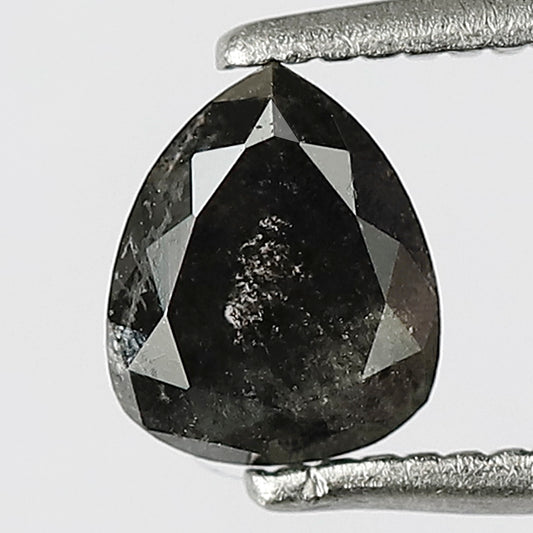 0.81 CT Natural Black Grey Color Diamond Loose Natural Diamond Salt and Pepper Diamond Pear Shape Diamond 6 X 5 X 3.3 MM Natural Diamond