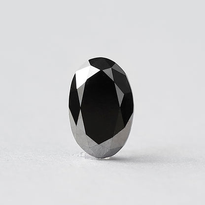 1.19 CT Oval Shape Black Diamond, Natural Treated Loose Diamond 8.20 mm for Unique Jewelry Stone