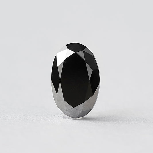 1.19 CT Oval Shape Black Diamond, Natural Treated Loose Diamond 8.20 mm for Unique Jewelry Stone