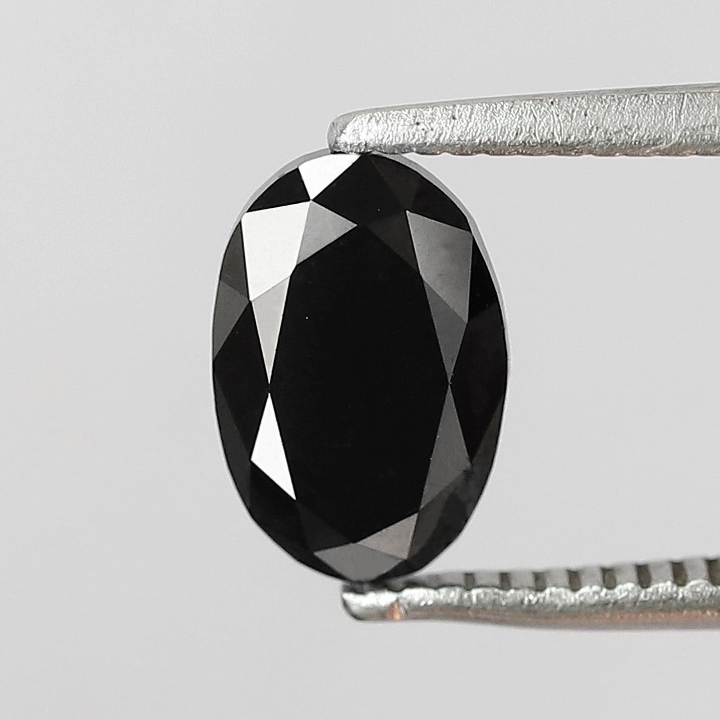 1.19 CT Oval Shape Black Diamond, Natural Treated Loose Diamond 8.20 mm for Unique Jewelry Stone