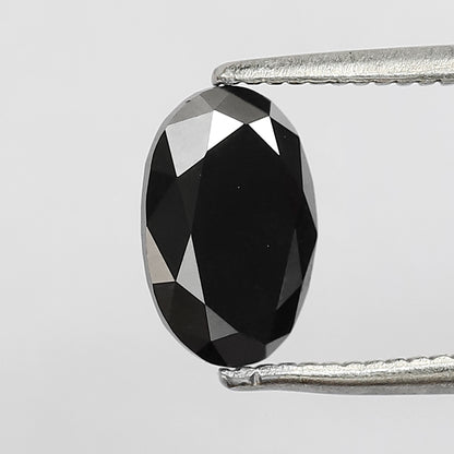 1.19 CT Oval Shape Black Diamond, Natural Treated Loose Diamond 8.20 mm for Unique Jewelry Stone