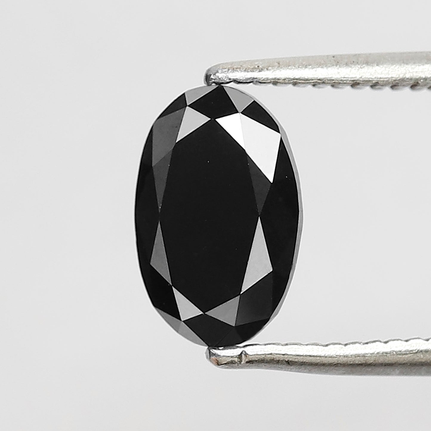 1.19 CT Oval Shape Black Diamond, Natural Treated Loose Diamond 8.20 mm for Unique Jewelry Stone