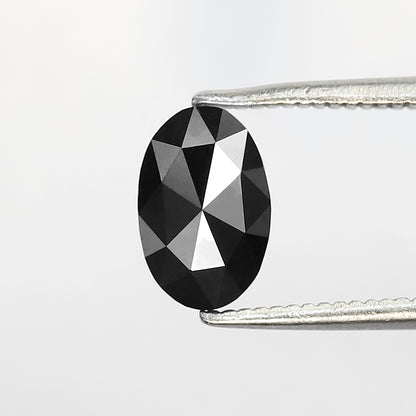 1.19 CT Oval Shape Black Diamond, Natural Treated Loose Diamond 8.20 mm for Unique Jewelry Stone