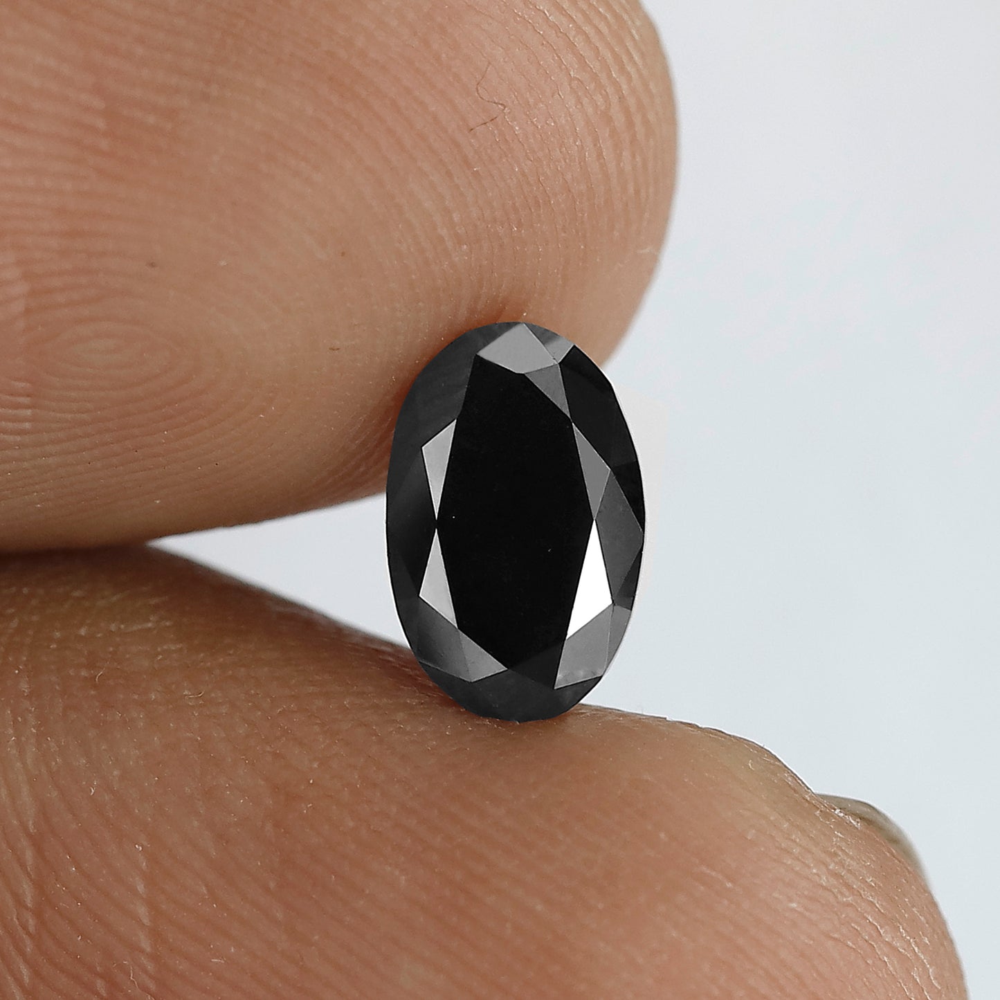 1.19 CT Oval Shape Black Diamond, Natural Treated Loose Diamond 8.20 mm for Unique Jewelry Stone