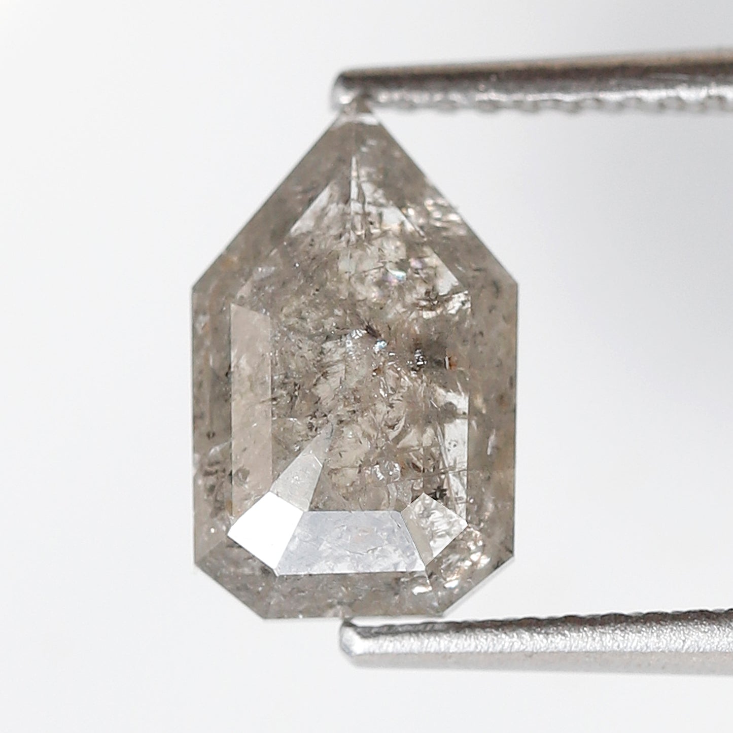 1.90 Ct Geometric Salt and Pepper Diamond, Gray Black Natural Loose Diamond, Earth Mined Conflict Free Stone