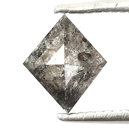 0.89 Ct Kite Cut Salt and Pepper Diamond | Natural Gray Black Conflict Free Loose Diamond