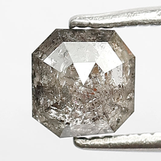 1.04 CT Emerald Cut Salt and Pepper Diamond, Natural Gray Black Loose Diamond