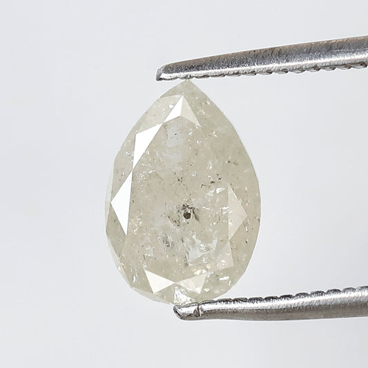 1.80 CT 9 mm Pear Shape Salt and Pepper Diamond Loose Natural Misty White Yellow Color Diamond
