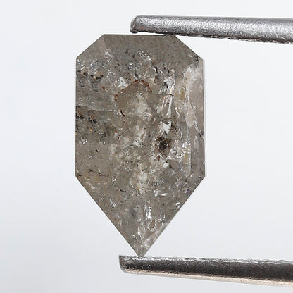 1.90 Ct Geometric Salt and Pepper Diamond, Gray Black Natural Loose Diamond, Earth Mined Conflict Free Stone