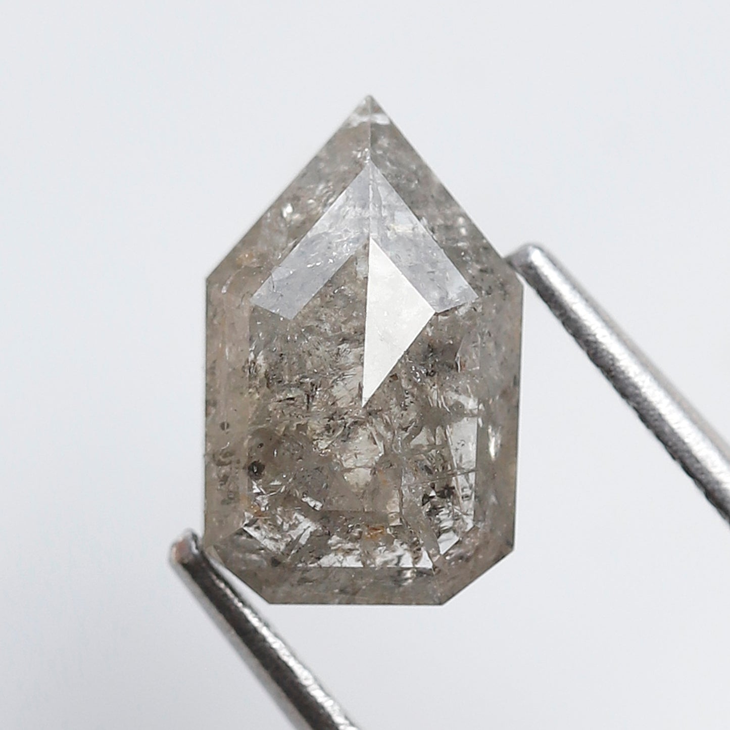 1.90 Ct Geometric Salt and Pepper Diamond, Gray Black Natural Loose Diamond, Earth Mined Conflict Free Stone