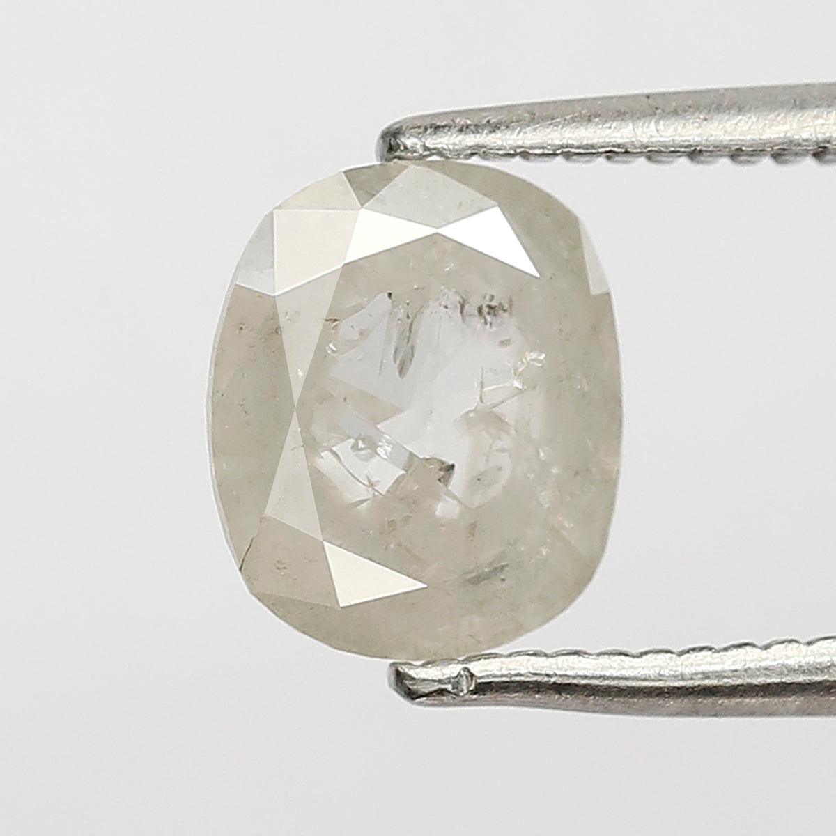 1.26 CT Oval Shape Salt And Pepper 7.40 MM Natural Loose Icy White Color Diamond For Her Gift