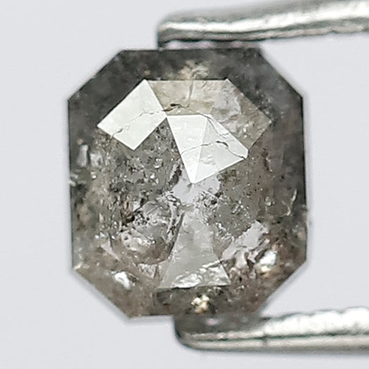 0.96 CT Emerald Shape Diamond Loose Natural Diamond Natural Grey Black Color Diamond Salt and Pepper Diamond Natural Diamond Real Diamond