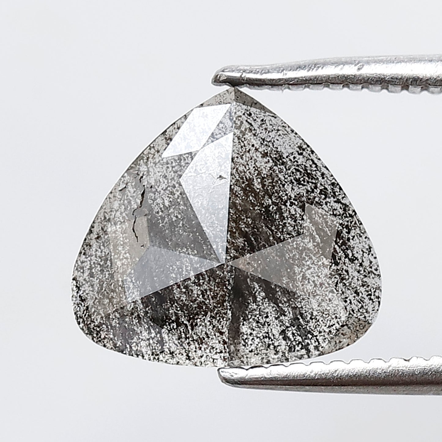 1.40 CT 9 MM Pear Shape Salt and Pepper Diamond Loose Natural Grey Black Color Diamond