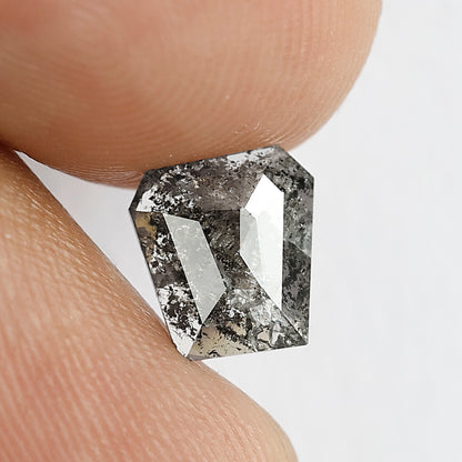 7 MM 0.99 ct salt and pepper geometric shape  Natural diamond for jewelry