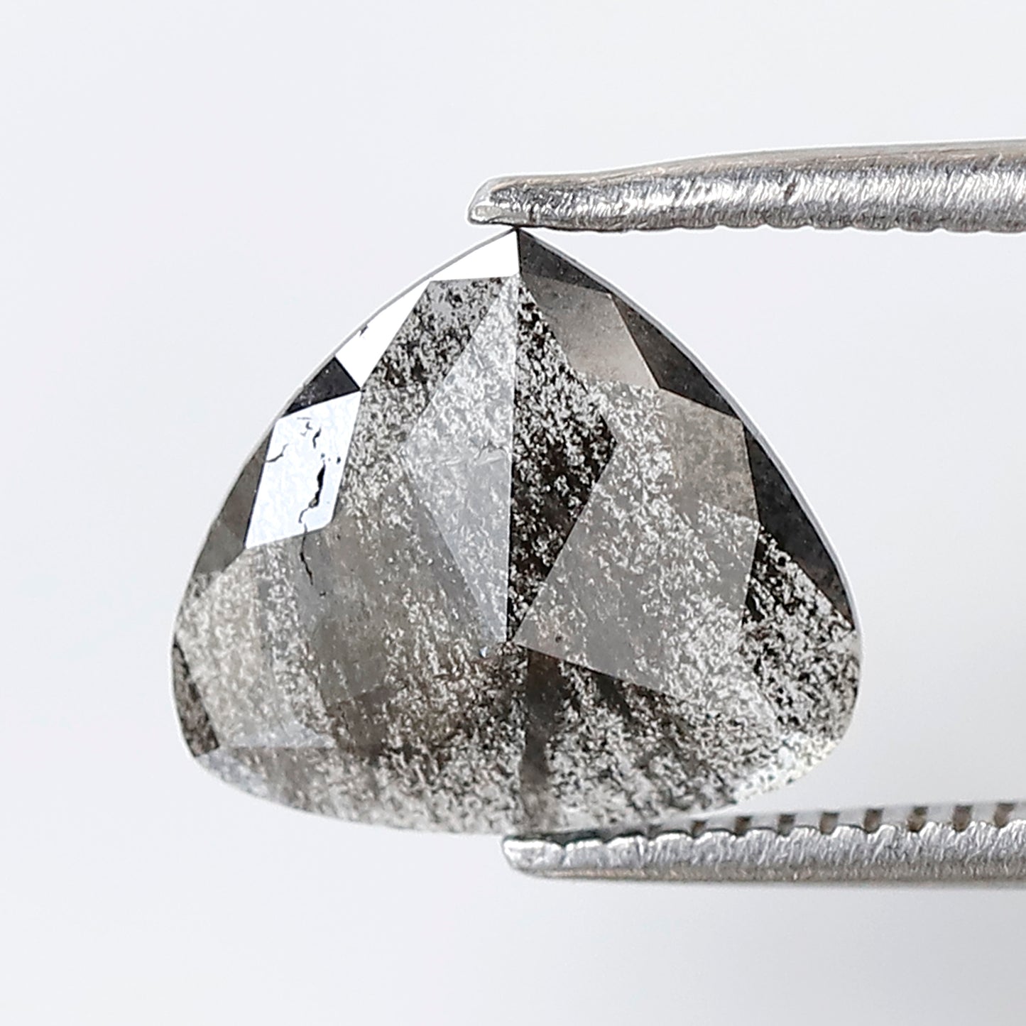 1.40 CT 9 MM Pear Shape Salt and Pepper Diamond Loose Natural Grey Black Color Diamond