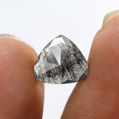 1.40 CT 9 MM Pear Shape Salt and Pepper Diamond Loose Natural Grey Black Color Diamond