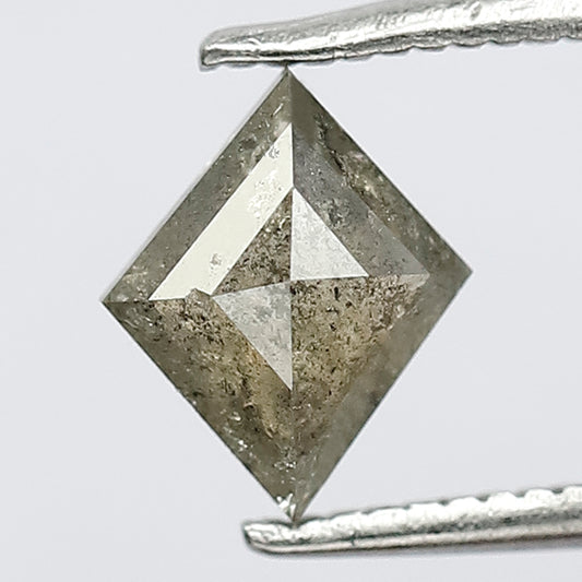 0.75 CT Kite Shape Natural Grey Black Color Sparkling 7.6 x 6.2 x 2.7 MM Loose Natural Salt and Pepper Diamonds For Making Engagement Ring