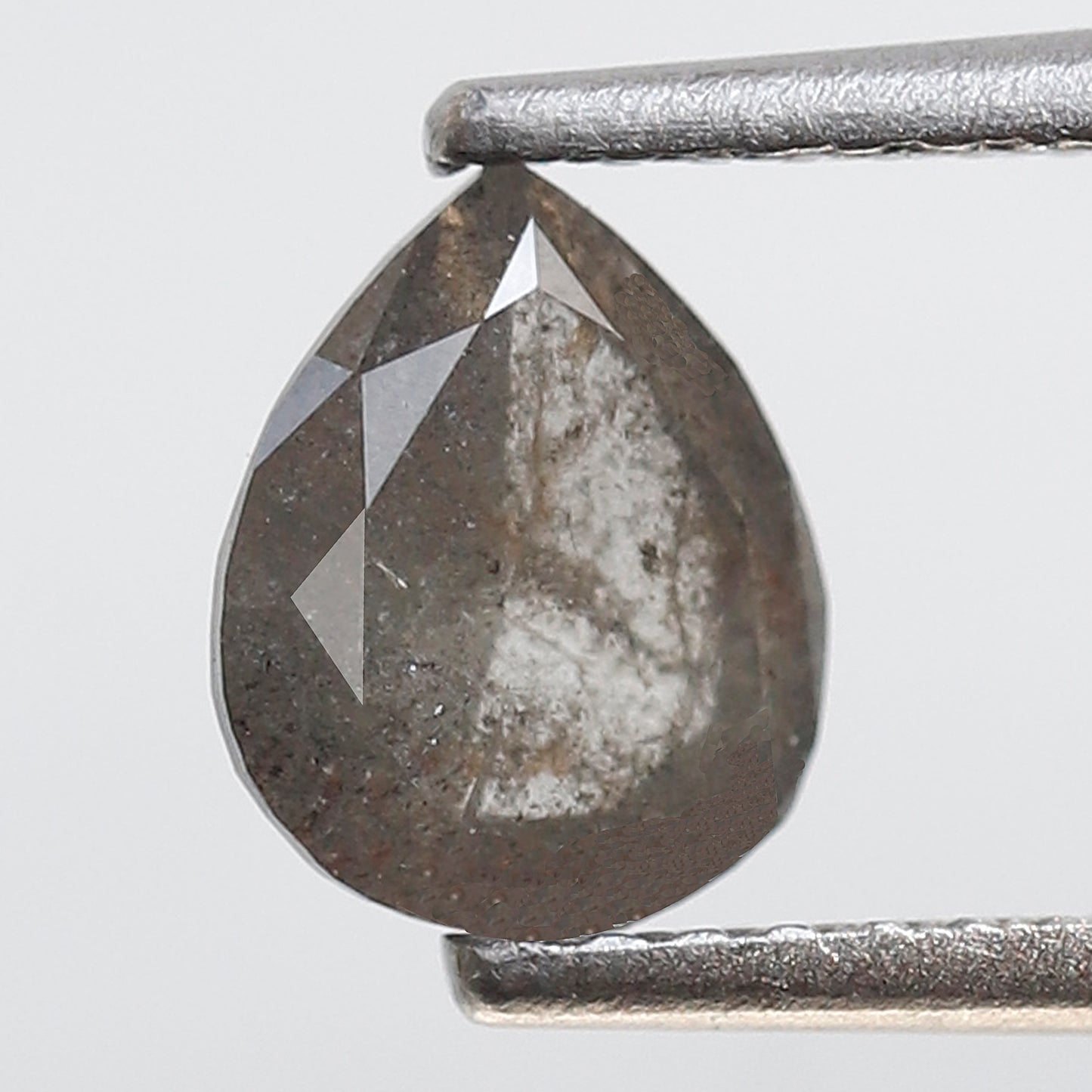 Natural Pear Shape 0.96 Ct Earth Mined Diamond, 6.90 mm Gray Black Salt and Pepper Diamond For Bridal Jewelry