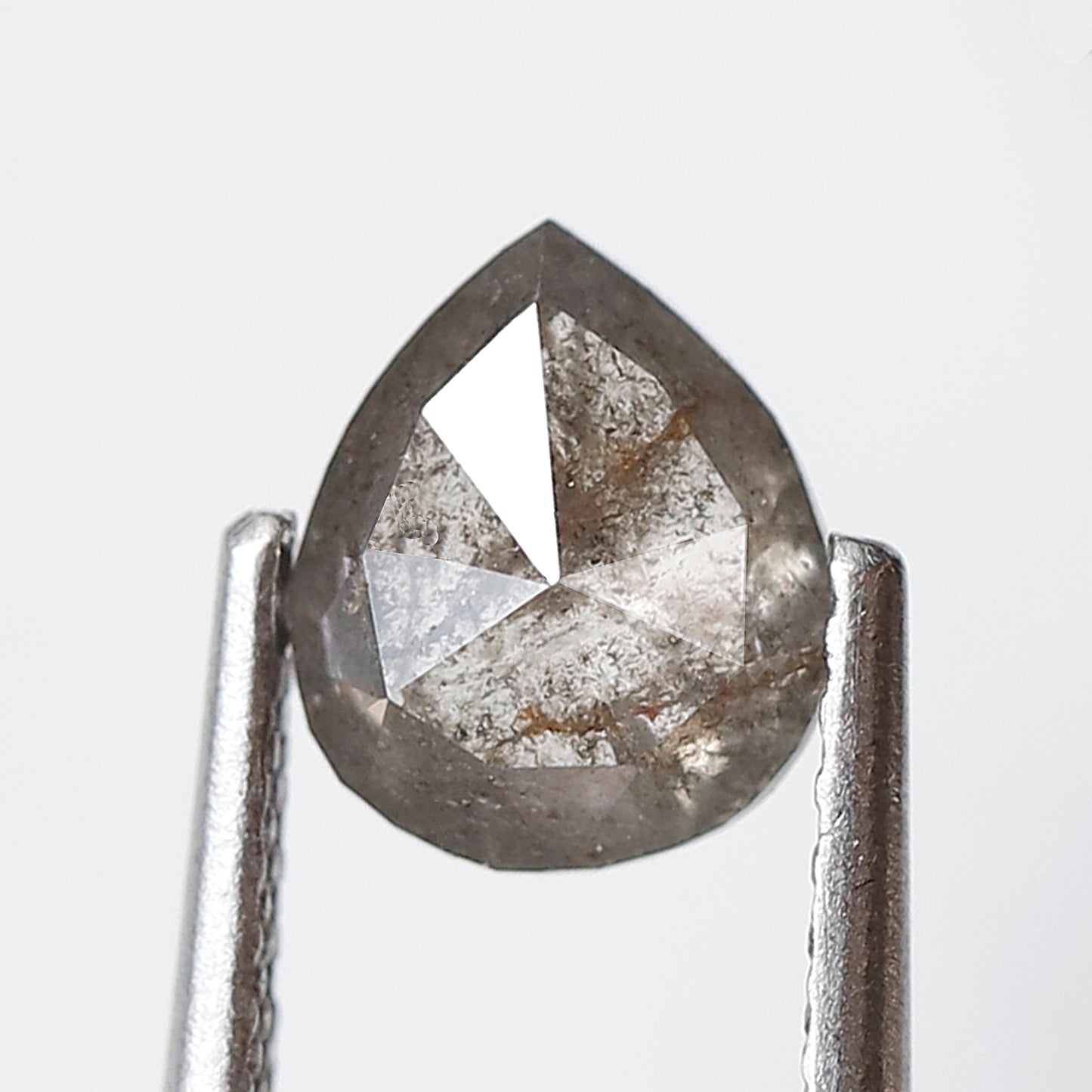 Natural Pear Shape 0.96 Ct Earth Mined Diamond, 6.90 mm Gray Black Salt and Pepper Diamond For Bridal Jewelry