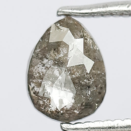 0.83 CT 6.9 x 5.4 x 2.6 MM Natural Grey Black Color Pear Shape Loose Natural Salt and Pepper Diamond Perfect For Making Engagement Ring