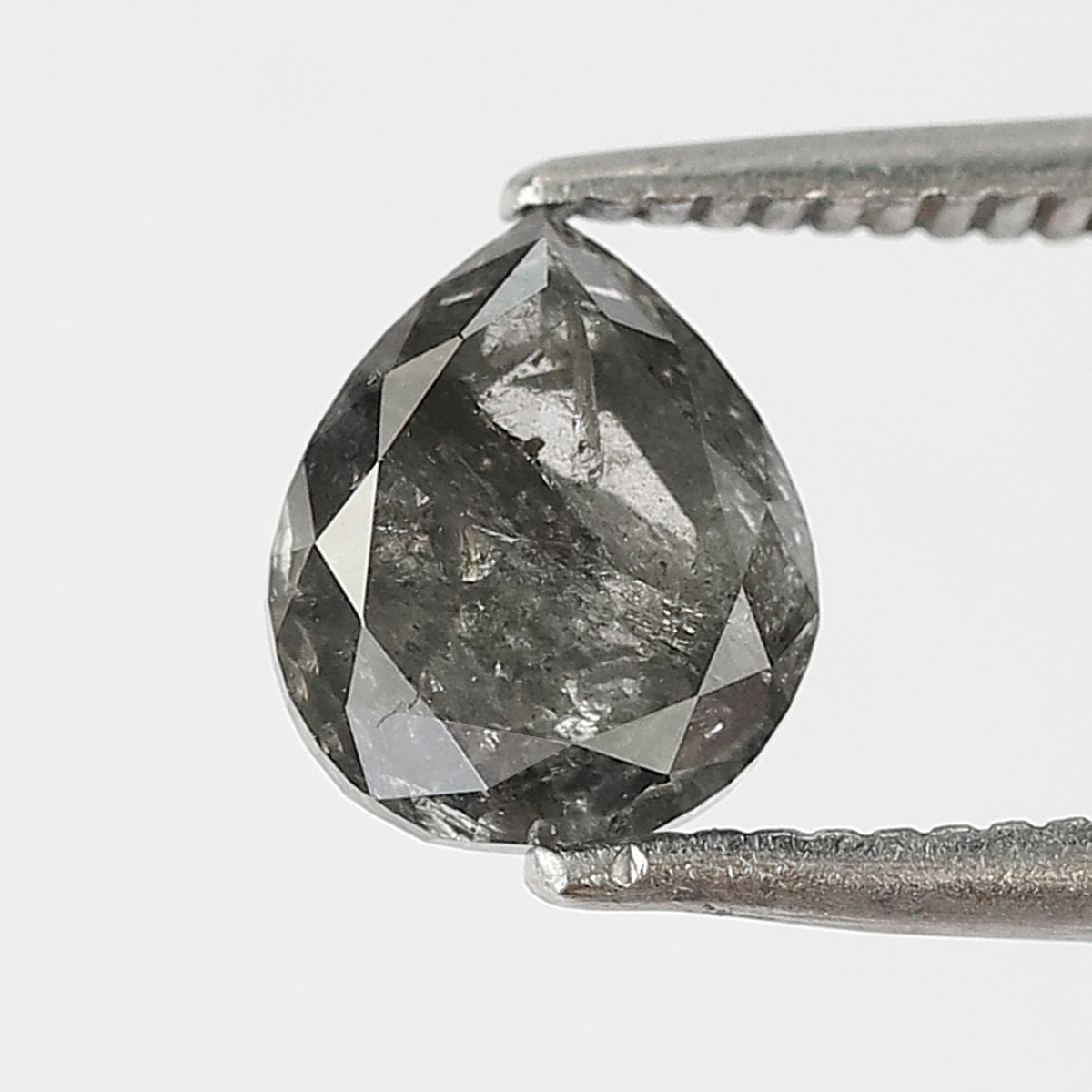 1.37 CT Pear Shape Salt and Pepper Diamond 7 MM Grey and Black Color Loose Natural Diamond For Engagement Ring