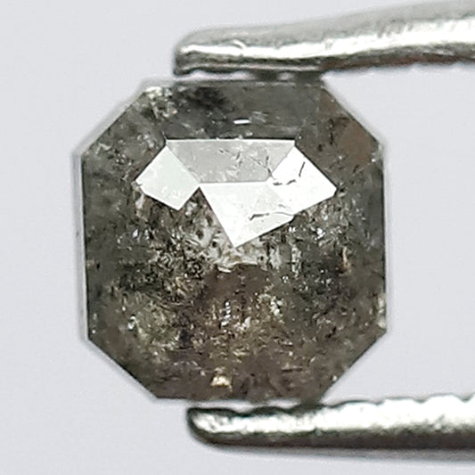 0.68 CT Radiant Shape 4.6 x 4.7 x 3 MM Grey Black Color Loose Natural Ethically sourced Salt and Pepper Diamond