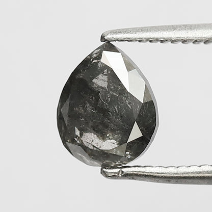 1.37 CT Pear Shape Salt and Pepper Diamond 7 MM Grey and Black Color Loose Natural Diamond For Engagement Ring