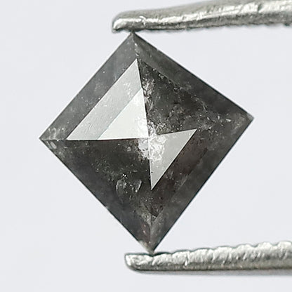 0.73 CT Kite Shape Natural Grey Black Color 7 x 6.8 x 2.6 MM Loose Natural Conflict Free Salt and Pepper Diamond Customized Wedding Ring