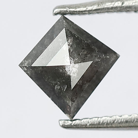 0.73 CT Kite Shape Natural Grey Black Color 7 x 6.8 x 2.6 MM Loose Natural Conflict Free Salt and Pepper Diamond Customized Wedding Ring