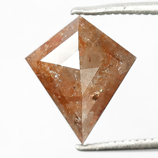 3.20 Ct Large Kite Shape Rustic Diamond | 11.1 mm Natural Reddish Loose Diamond for Jewelry