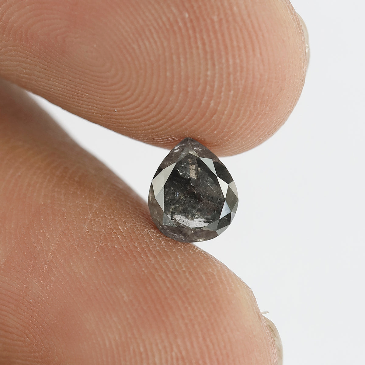 1.37 CT Pear Shape Salt and Pepper Diamond 7 MM Grey and Black Color Loose Natural Diamond For Engagement Ring
