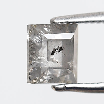 1.12 CT 5.70 MM Square Shape Salt and Pepper Diamond Loose Natural Grey Black Color Diamond