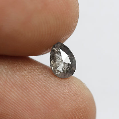 0.45 CT Pear Shape Diamond Natural Grey Black Color Diamond Loose Natural Diamond Salt And Pepper Diamond Diamond For engagement Rings