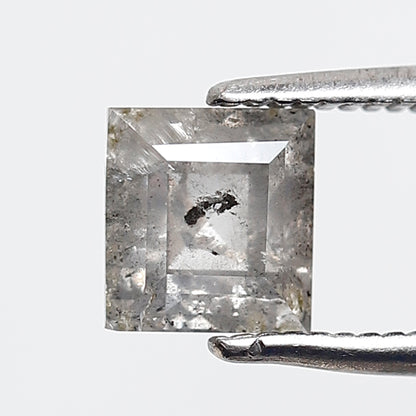 1.12 CT 5.70 MM Square Shape Salt and Pepper Diamond Loose Natural Grey Black Color Diamond