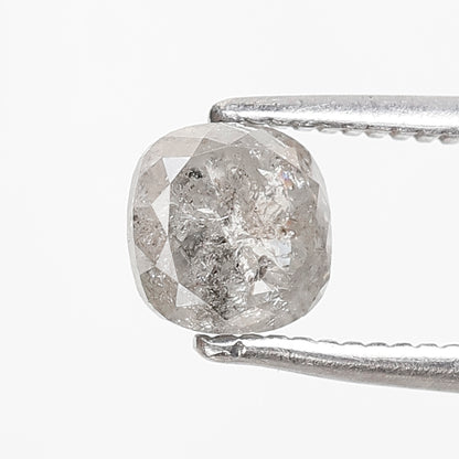 0.95 CT Cushion Shape Salt and Pepper 5 MM Icy Grey Color Loose Natural Diamond For Wedding Ring